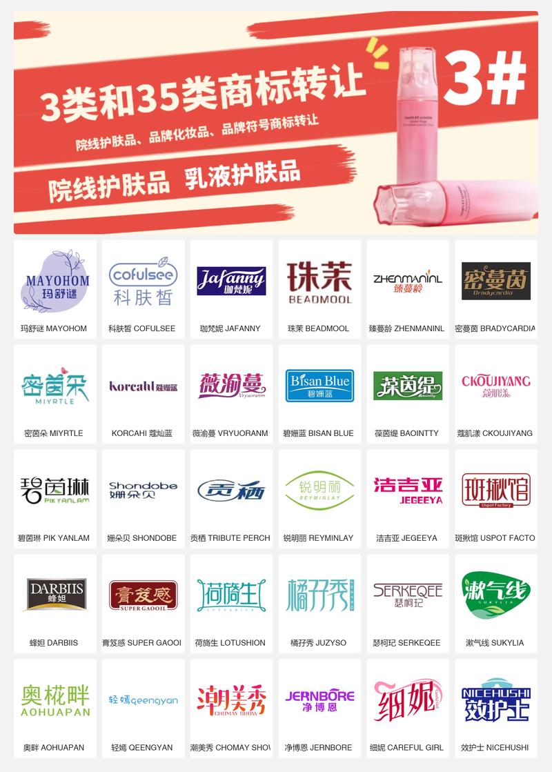 护肤品3类商标策划 美妆商标转让.说到化妆品品牌,那可真是个
